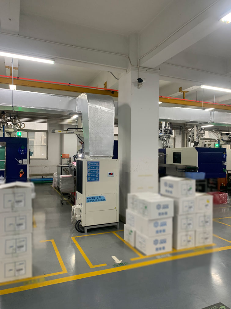 蒸發冷省電空調-立式管道機應用注塑工廠車間降溫