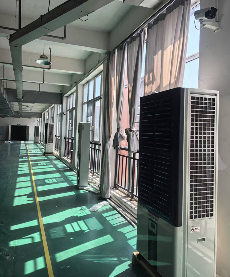 廠房車間制冷降溫，安裝蒸發(fā)冷省電空調(diào)-立式軸流雙風(fēng)口