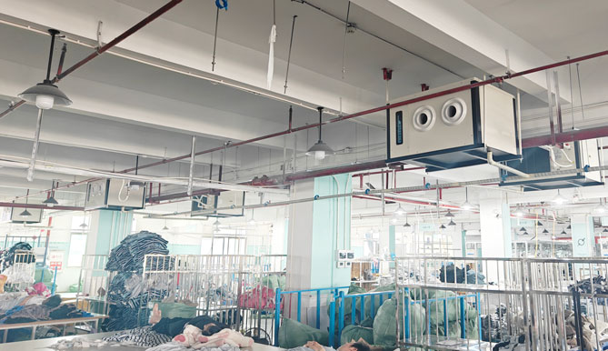 車間工廠降溫優(yōu)選蒸發(fā)冷省電空調(diào)-臥式射流空調(diào)機組