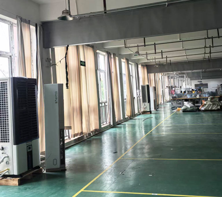 工業(yè)廠房降溫，應(yīng)用蒸發(fā)冷省電空調(diào)-立式軸流雙風(fēng)口柜機(jī)